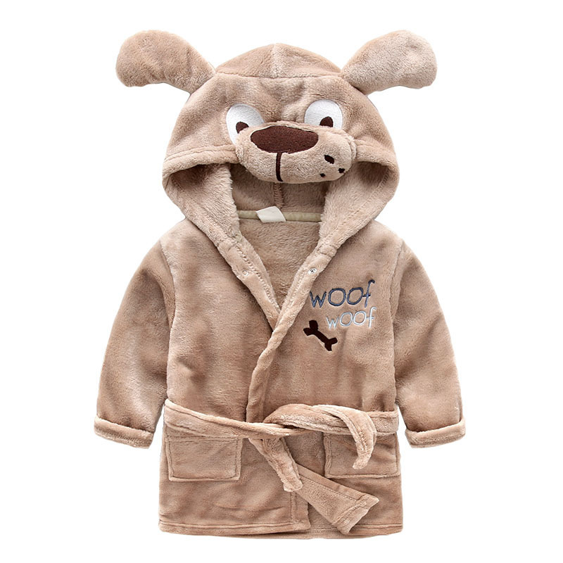 TK Albornoz de Diseños animados para niños, Pijamas de franela de manga Larga con capucha, ropa de casa para niños