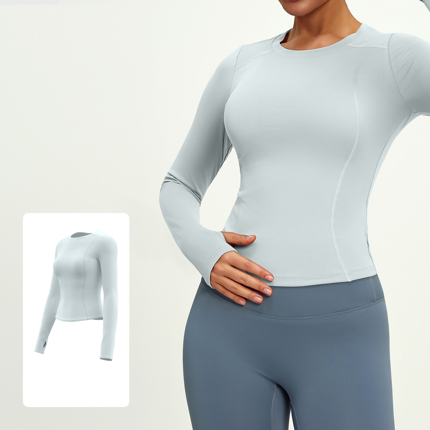 TK Camiseta Deportiva de Manga Larga Ajustada para Otoño, Ropa Deportiva para Mujer, Secado Rápido, para Yoga, Running